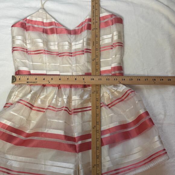 J.O.A. Los Angeles Romper Size M Pink White Striped Candy Stripes Sleeveless - Picture 13 of 15